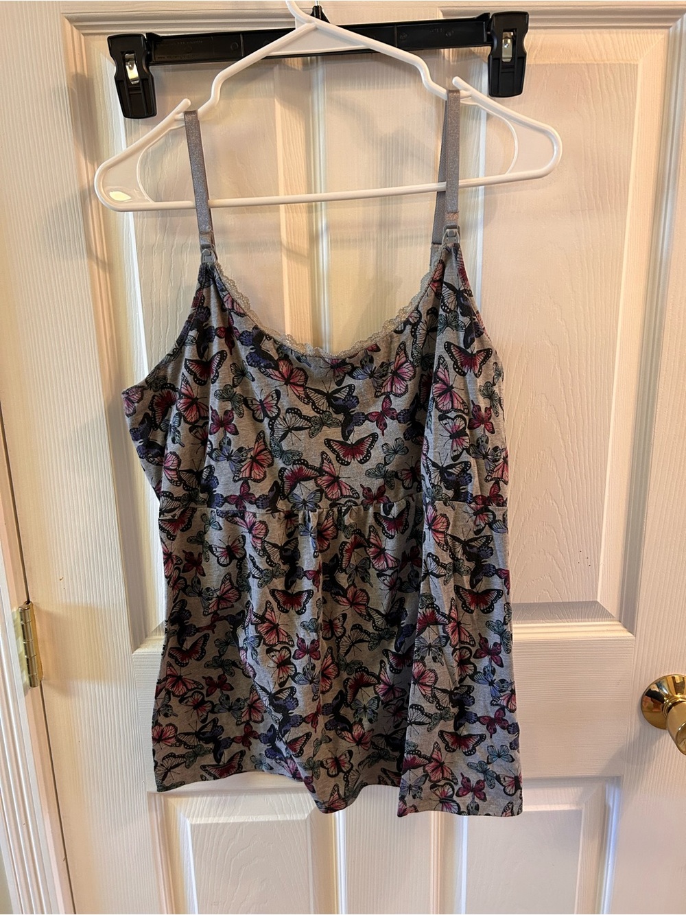 Motherhood Maternity Grey Butterfly Print Maternity pajama set